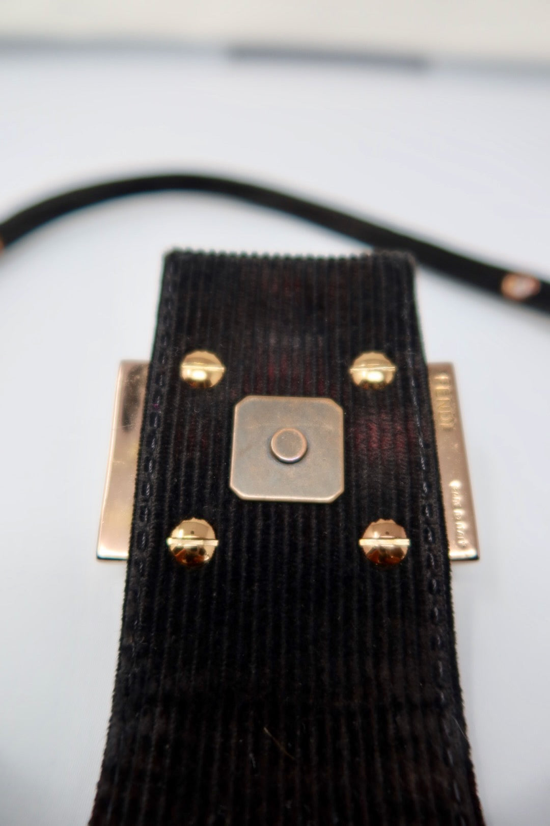 Fendi Half Moon Black Corduroy