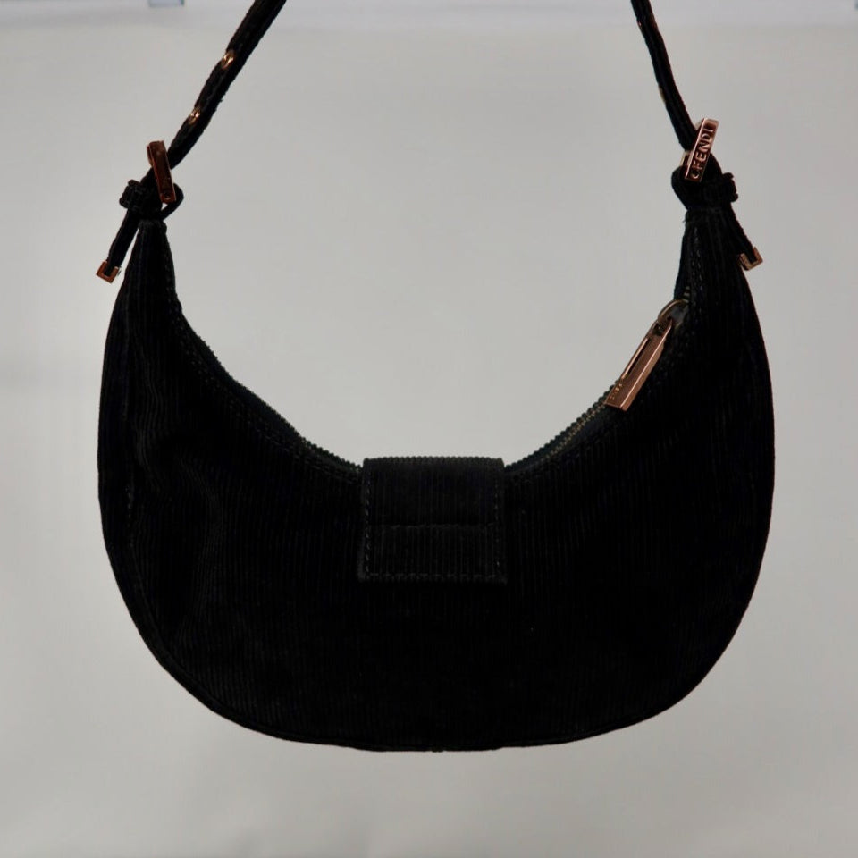 Fendi Half Moon Black Corduroy