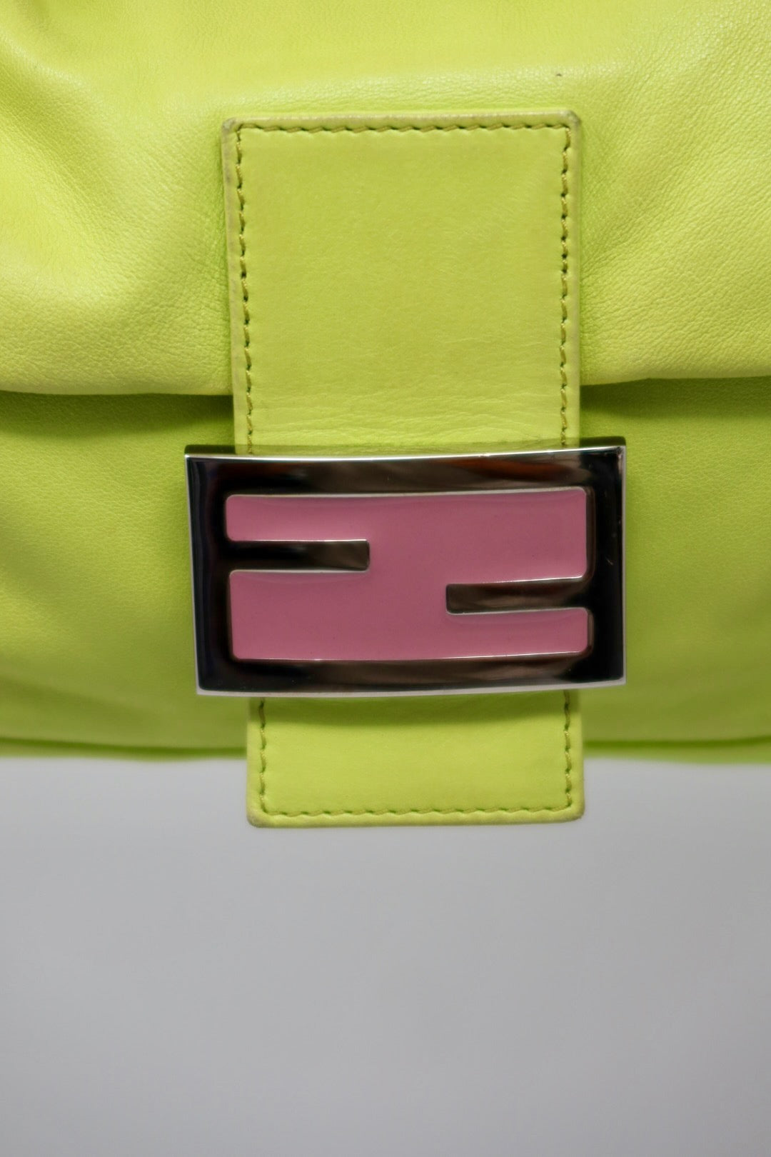 Fendi Baguette Lime Green Leather