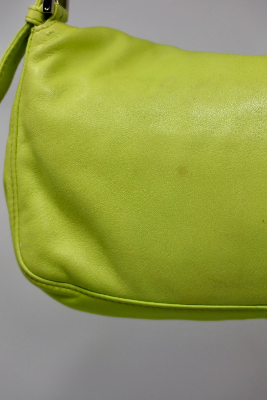 Fendi Baguette Lime Green Leather