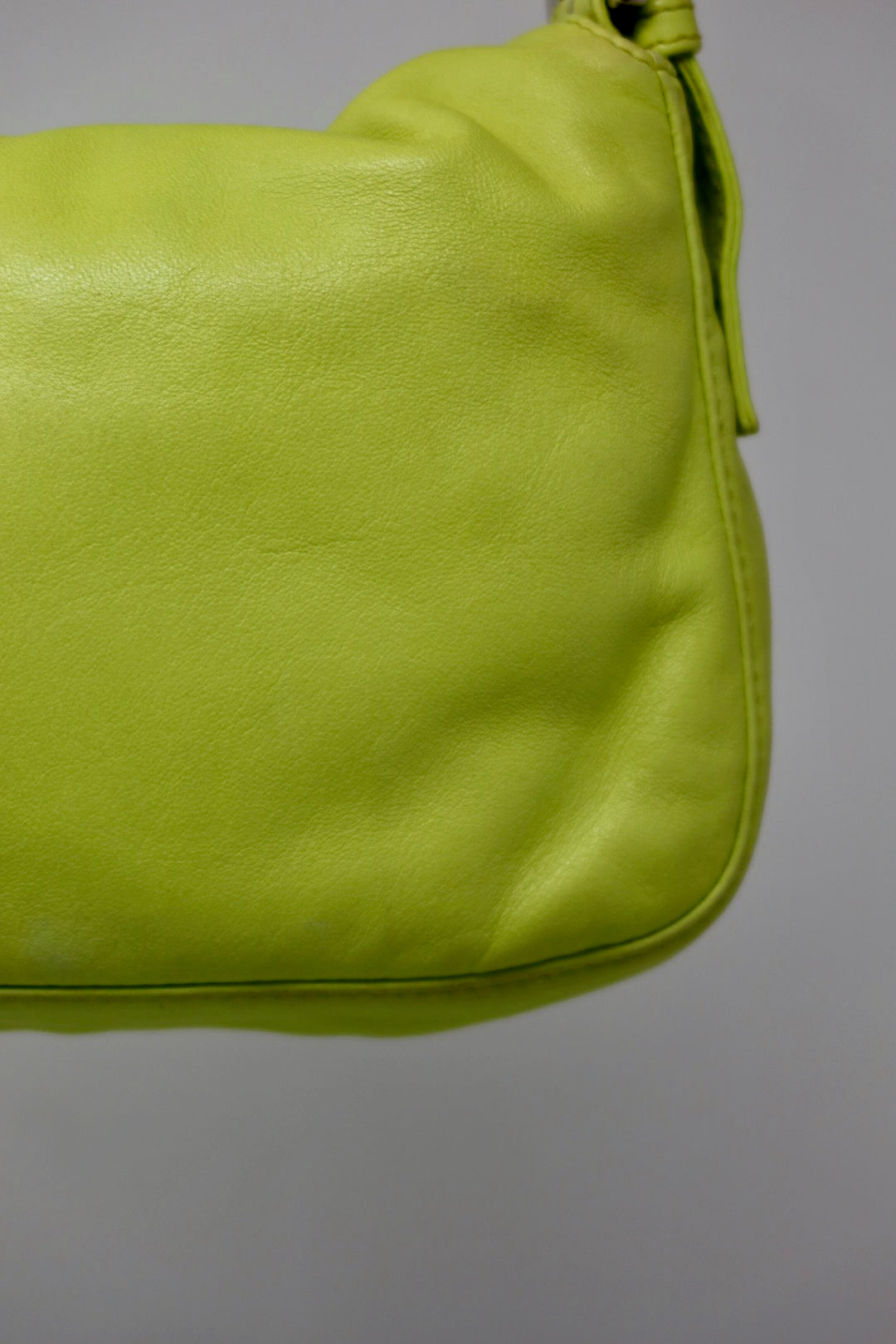 Fendi Baguette Lime Green Leather