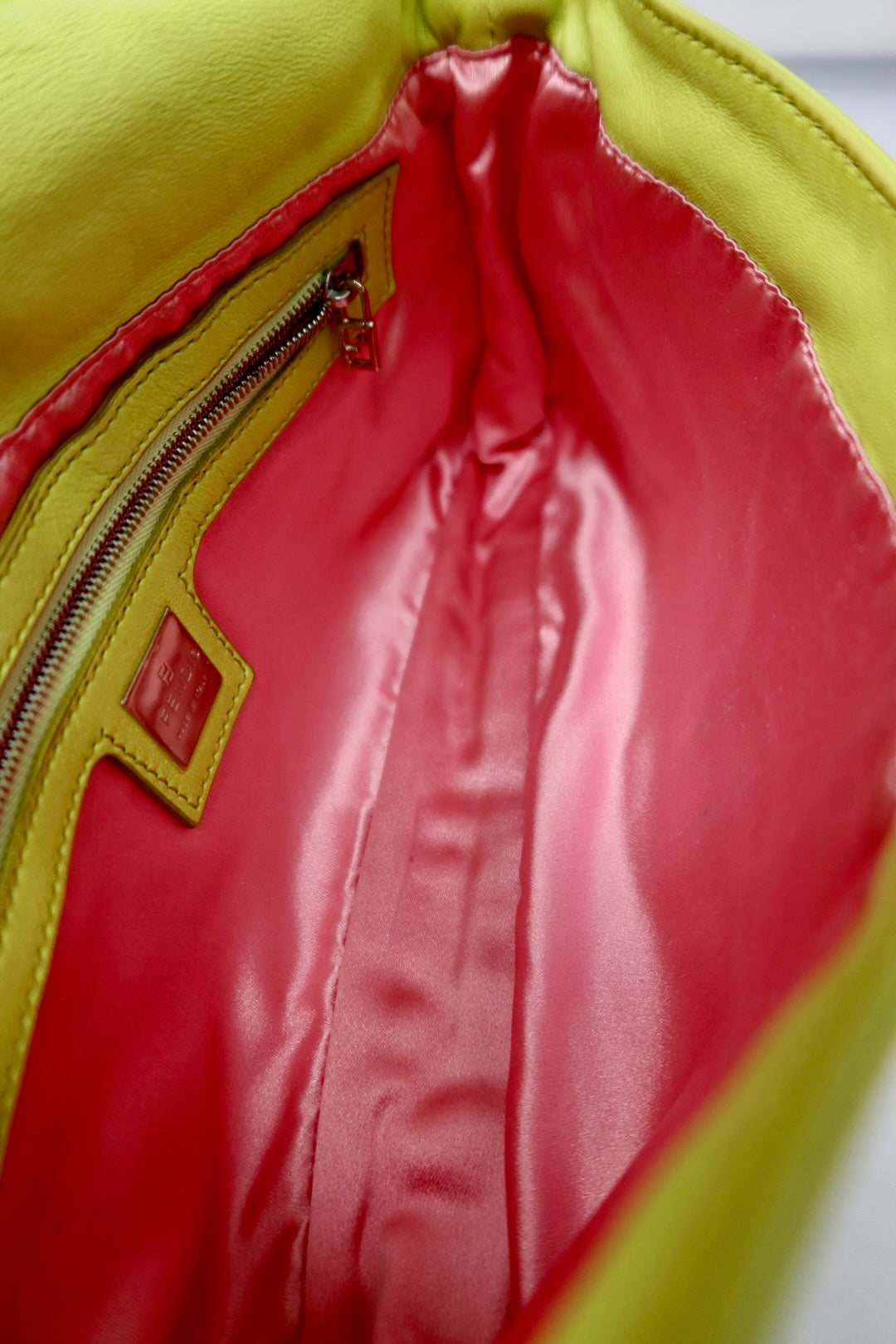 Fendi Baguette Lime Green Leather