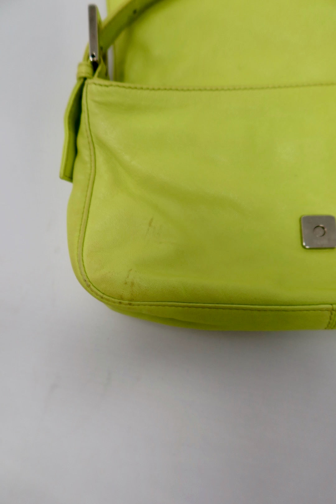 Fendi Baguette Lime Green Leather