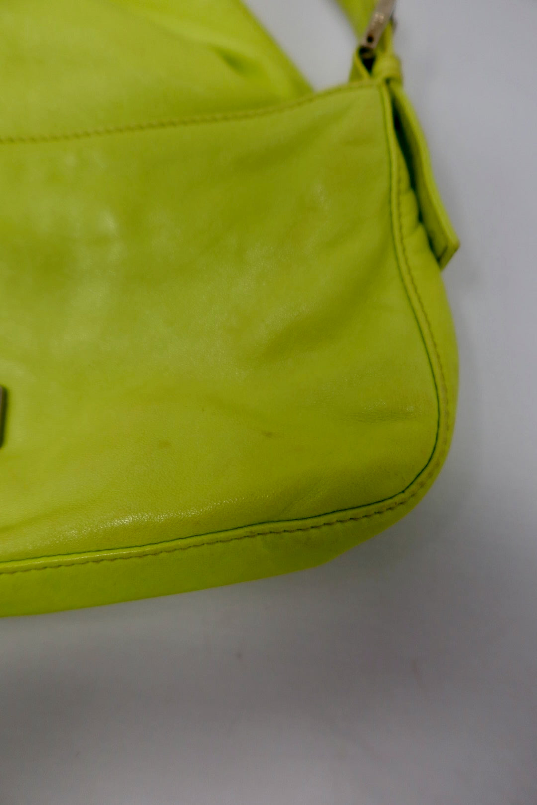Fendi Baguette Lime Green Leather