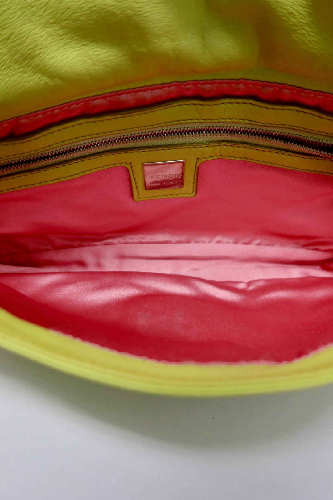 Fendi Baguette Lime Green Leather