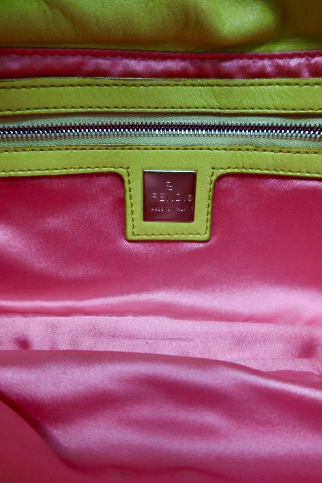 Fendi Baguette Lime Green Leather