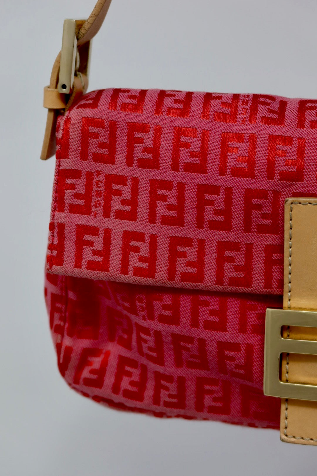 Fendi Baguette Pink Zucchino Print