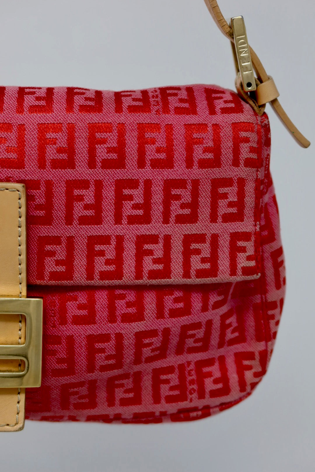 Fendi Baguette Pink Zucchino Print
