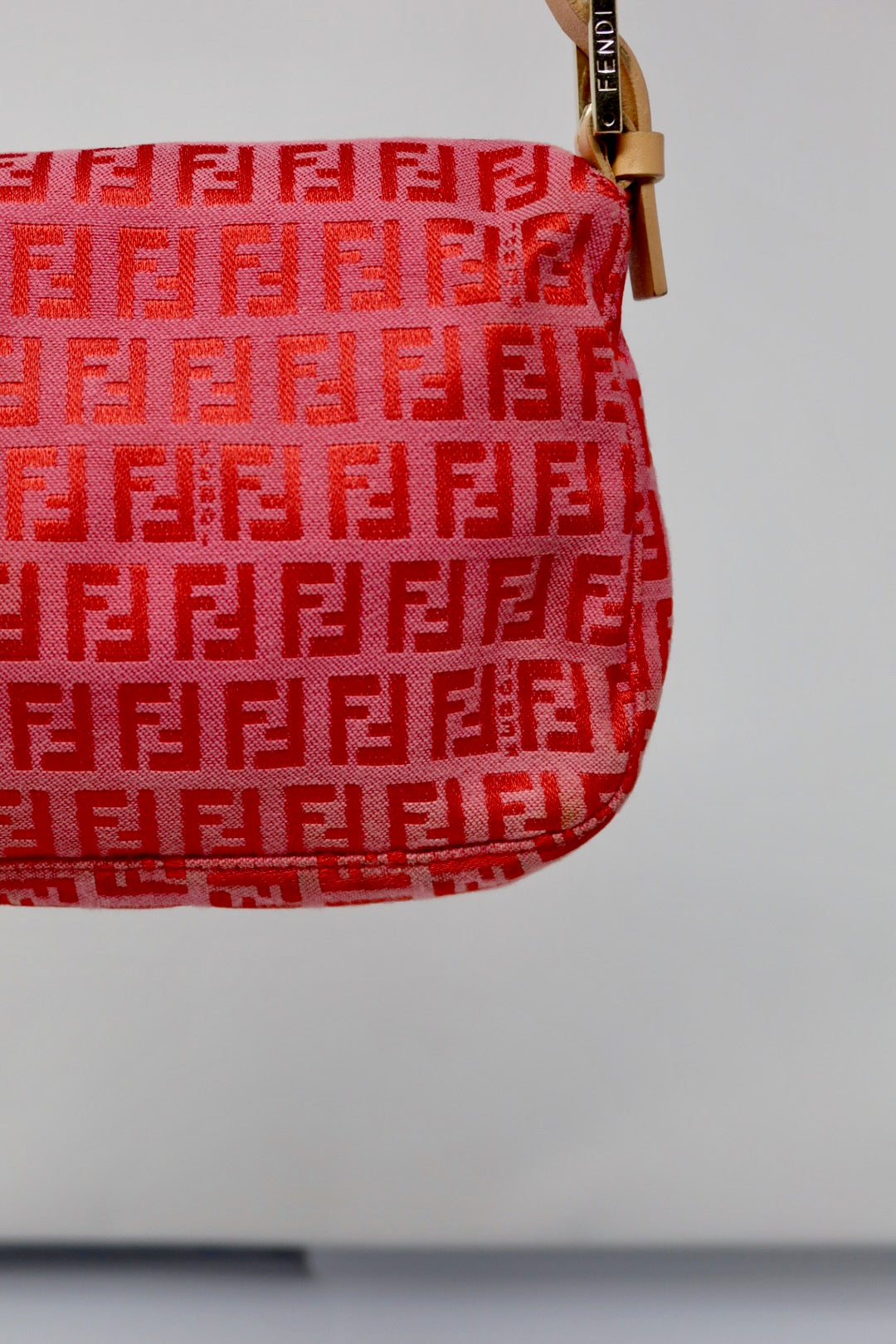 Fendi Baguette Pink Zucchino Print