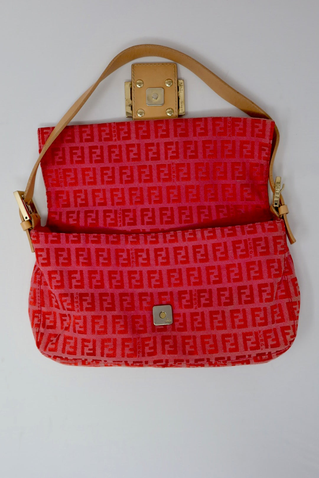 Fendi Baguette Pink Zucchino Print