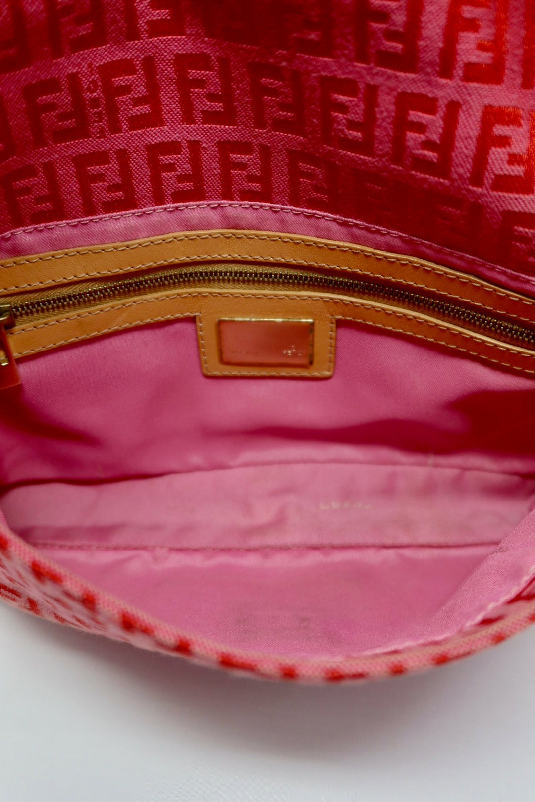 Fendi Baguette Pink Zucchino Print