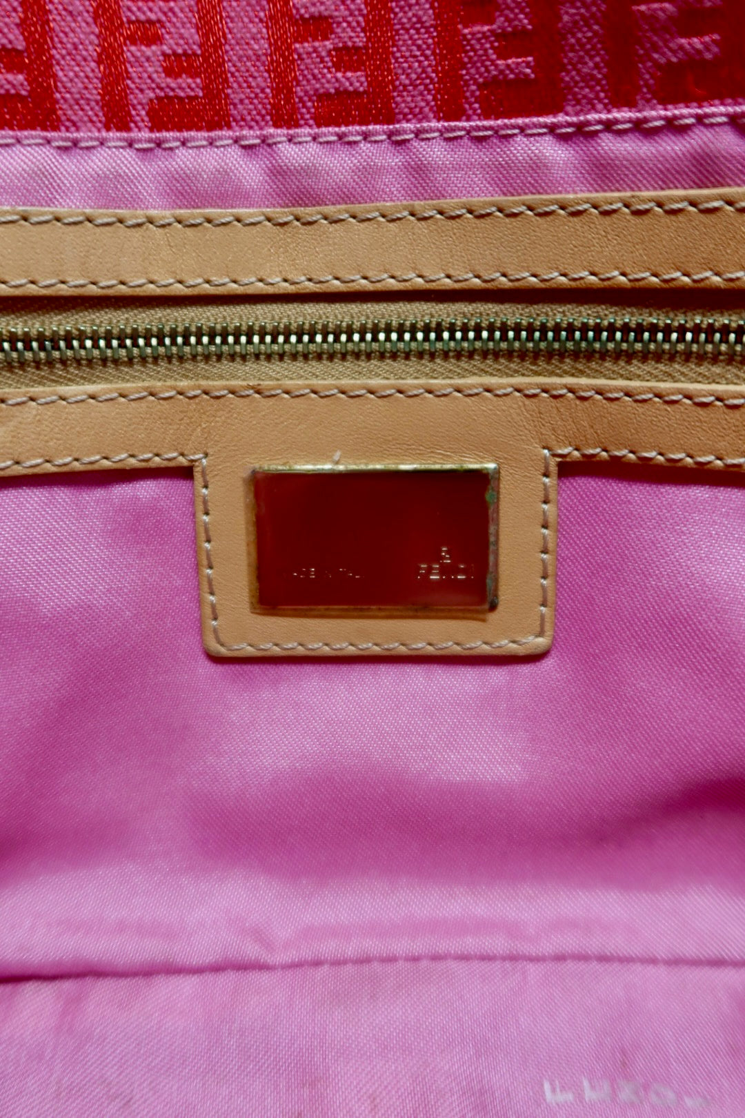Fendi Baguette Pink Zucchino Print