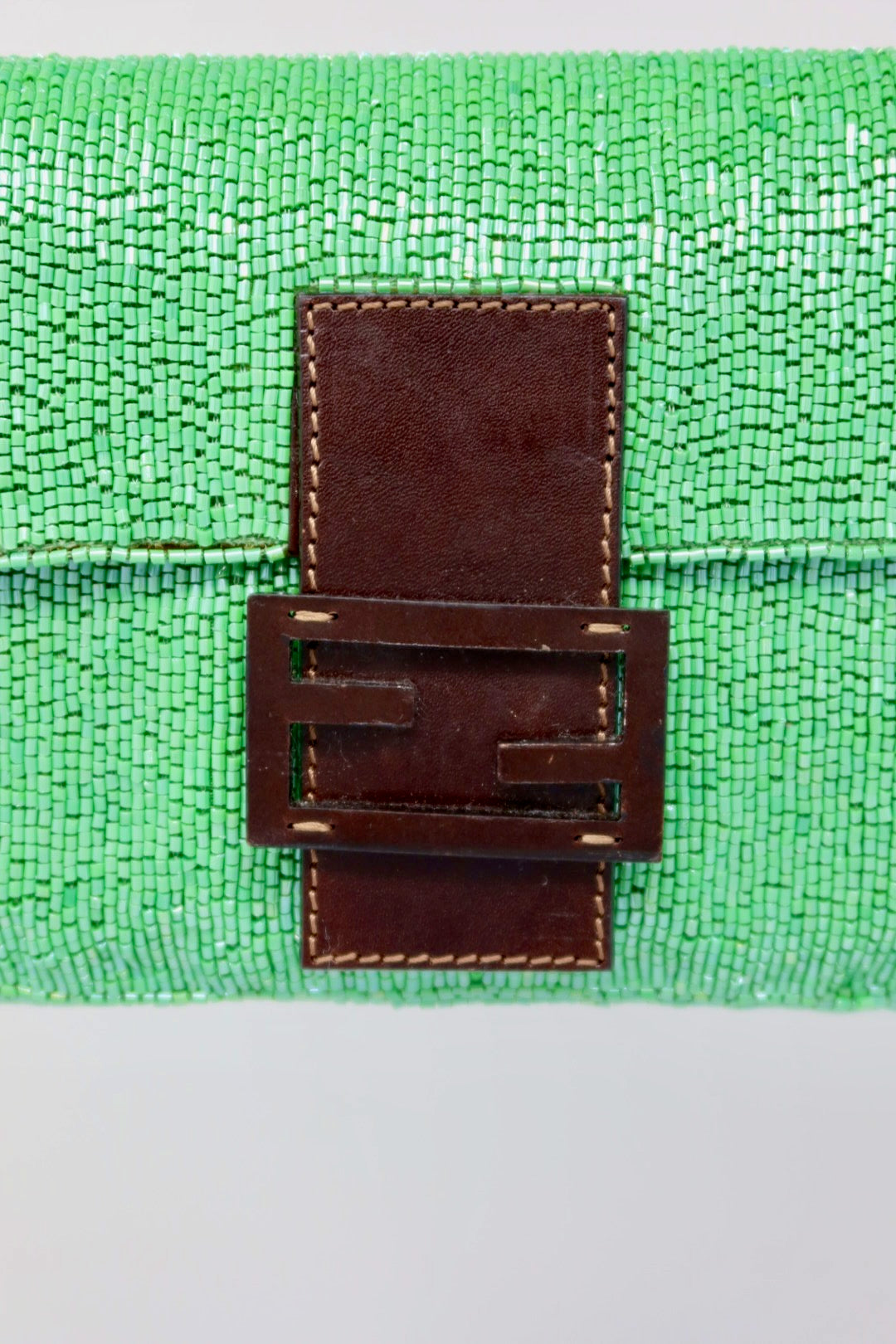 Fendi Beaded Baguette Green (comes with original duster and extra beads)