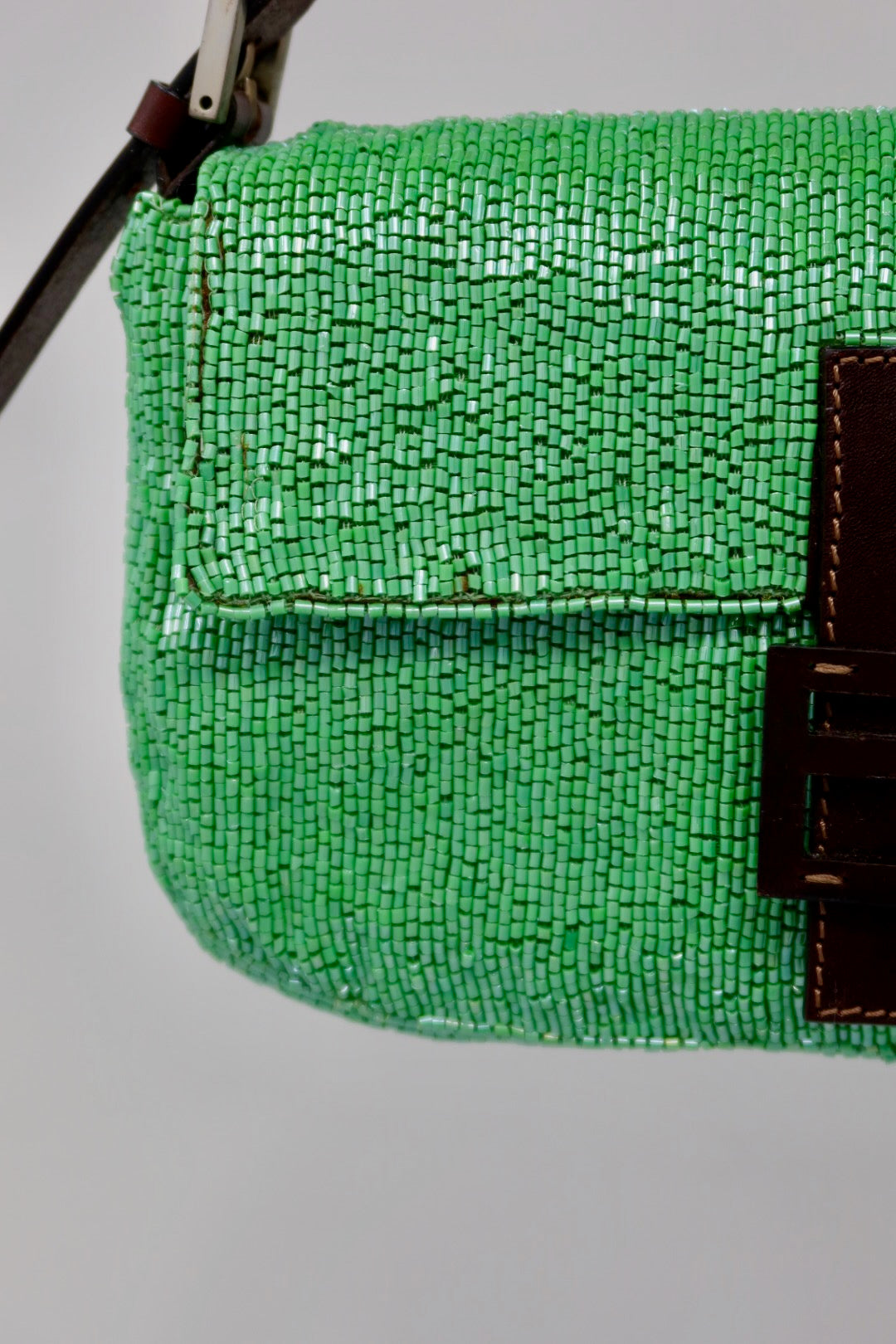 Fendi Beaded Baguette Green (comes with original duster and extra beads)