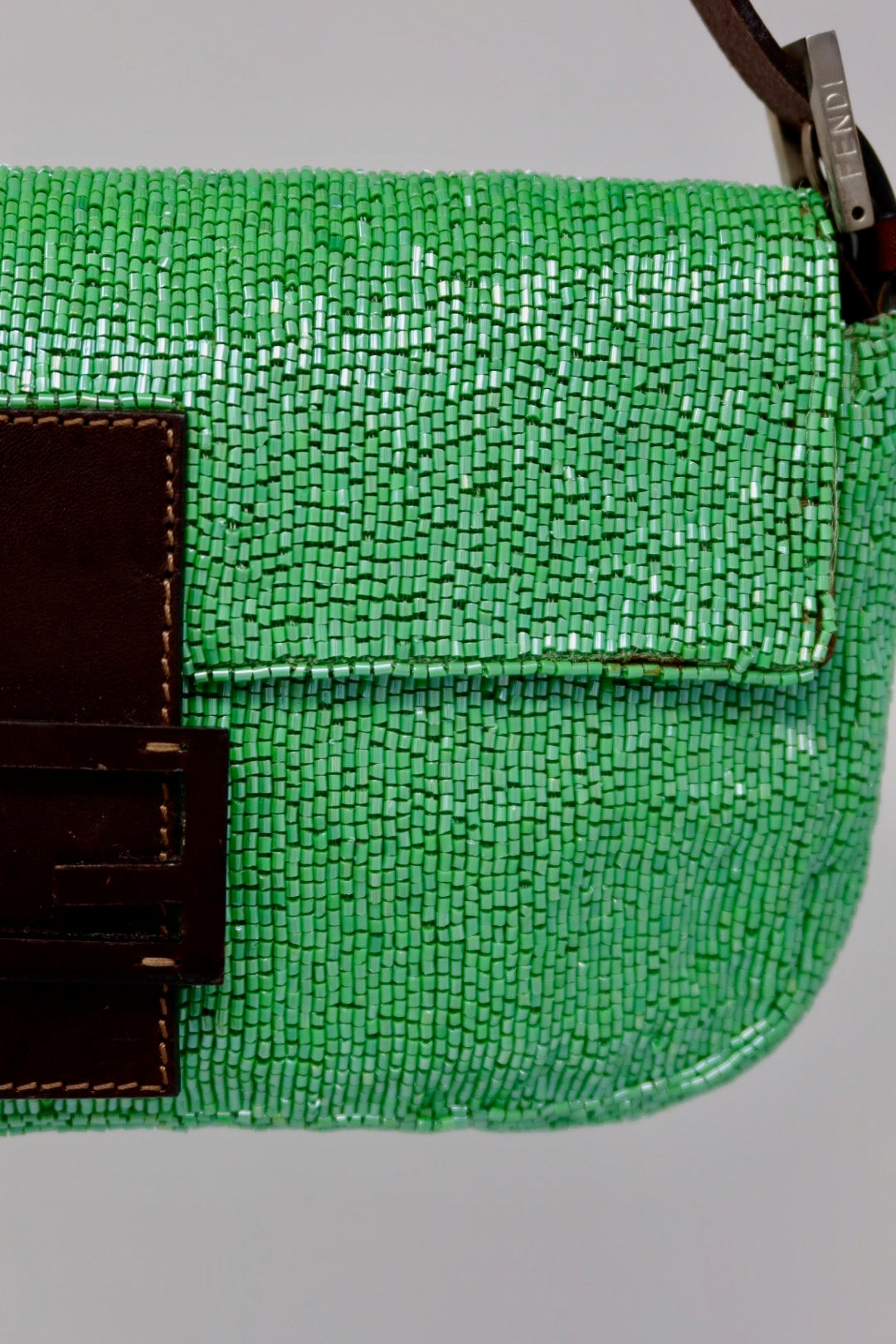Fendi Beaded Baguette Green (comes with original duster and extra beads)
