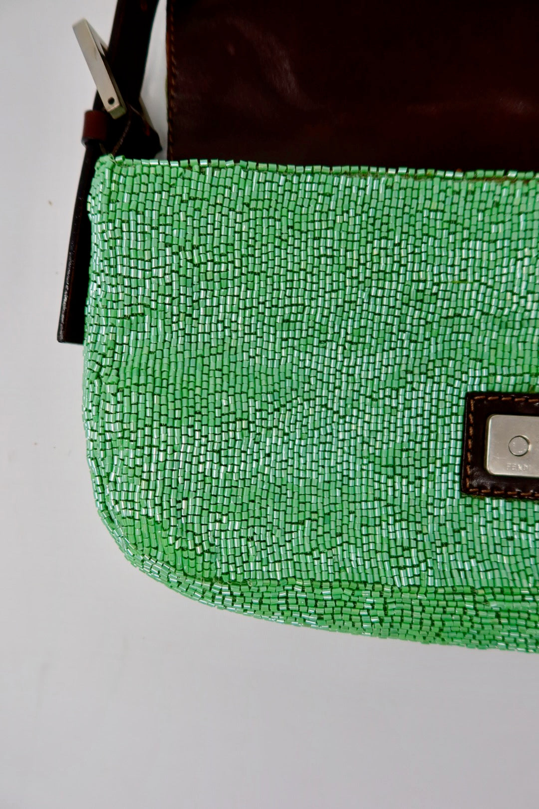 Fendi Beaded Baguette Green (comes with original duster and extra beads)