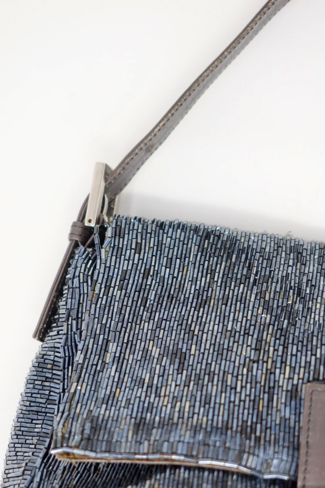 Fendi Mamma Beaded Blue/Black Baguette