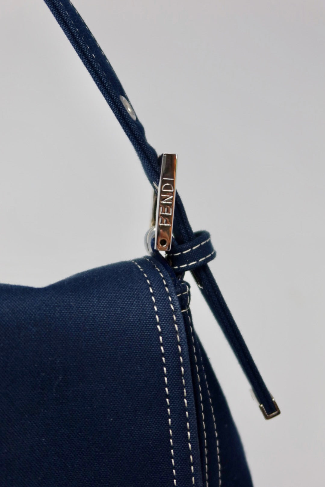 Fendi Mamma Baguette Canvas Navy