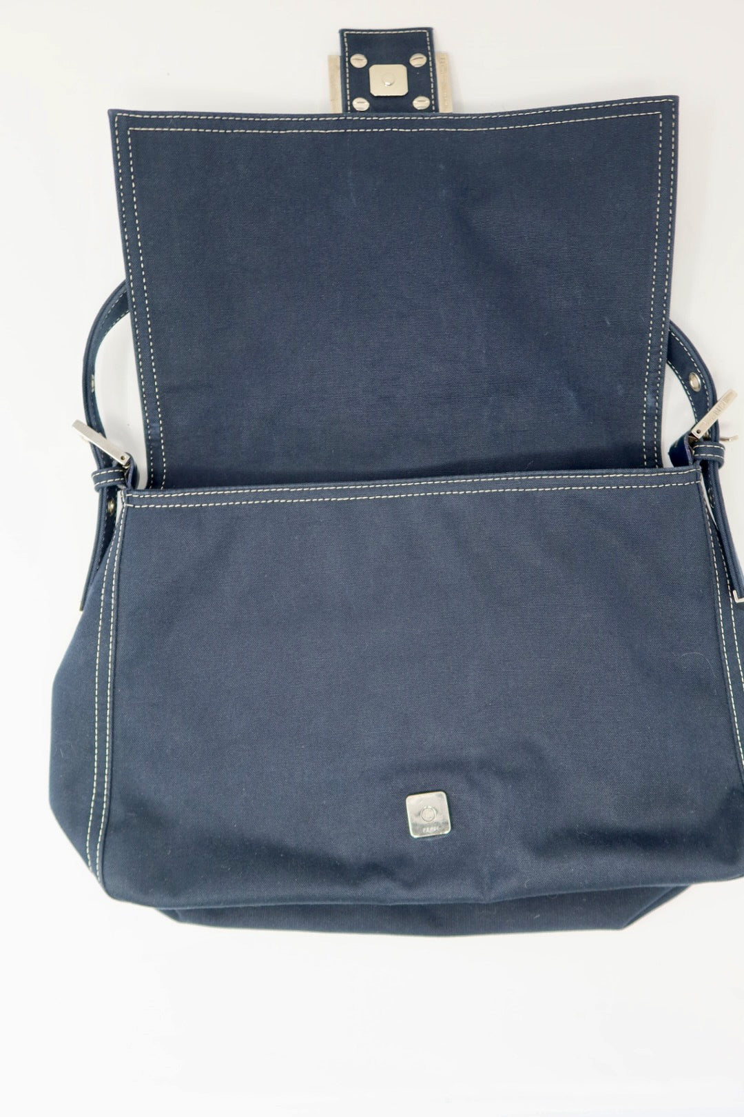 Fendi Mamma Baguette Canvas Navy