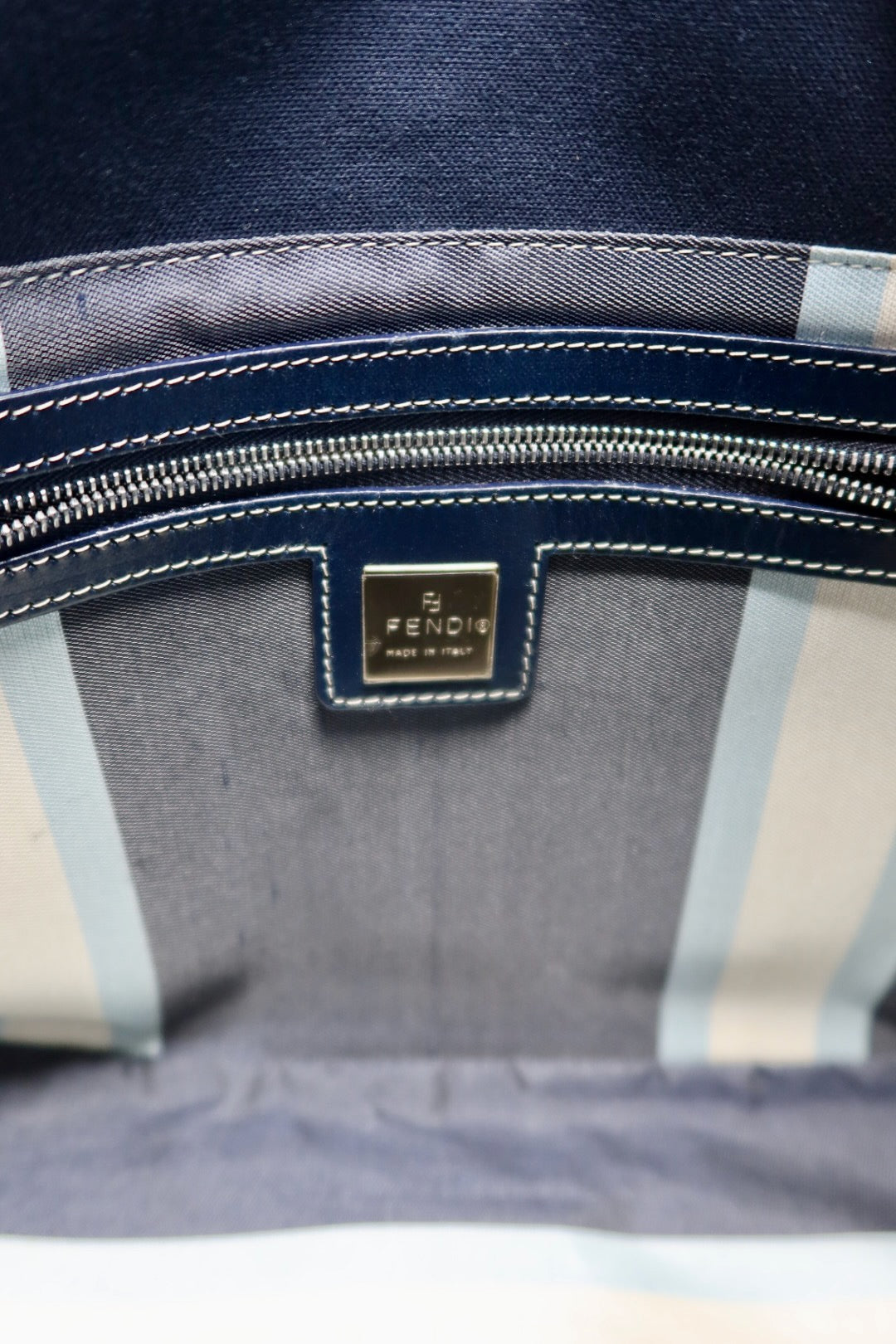 Fendi Mamma Baguette Canvas Navy