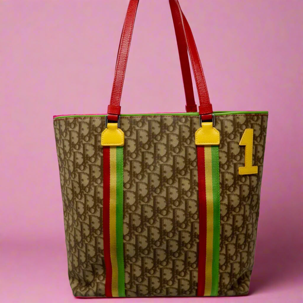 Christian Dior Rasta Trotter Canvas Tote Bag