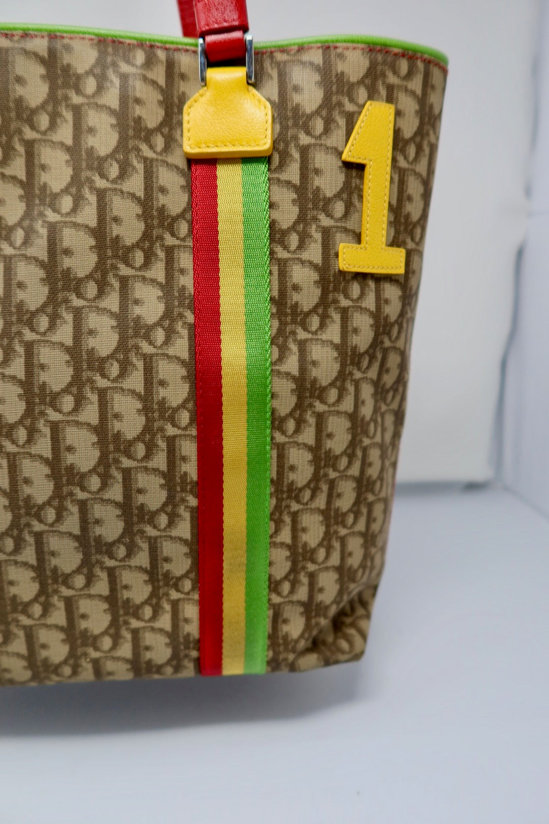 Christian Dior Rasta Trotter Canvas Tote Bag
