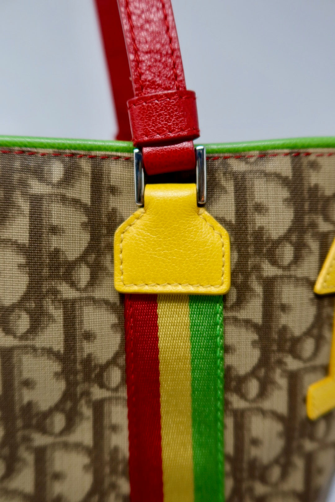 Christian Dior Rasta Trotter Canvas Tote Bag