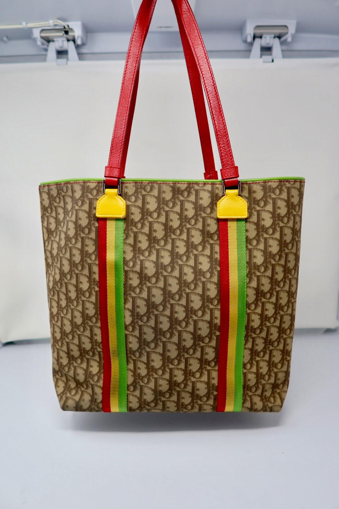 Christian Dior Rasta Trotter Canvas Tote Bag