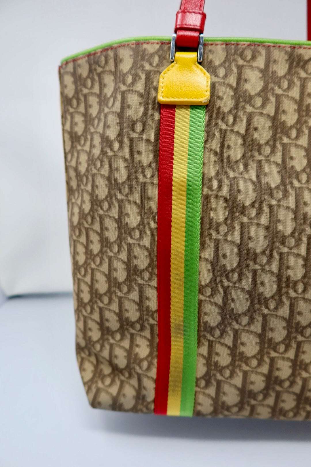 Christian Dior Rasta Trotter Canvas Tote Bag