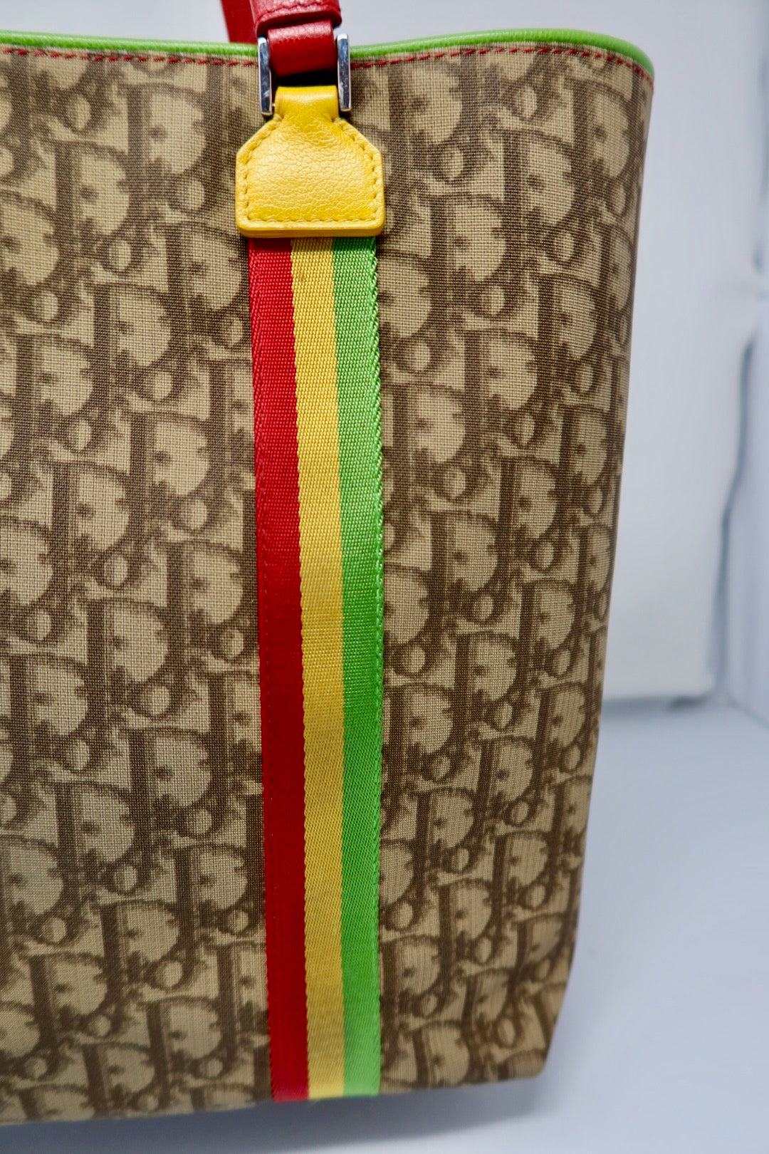 Christian Dior Rasta Trotter Canvas Tote Bag