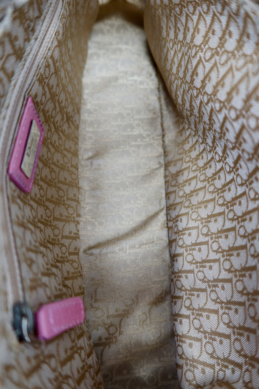 Christian Dior Leather Raffia Straw