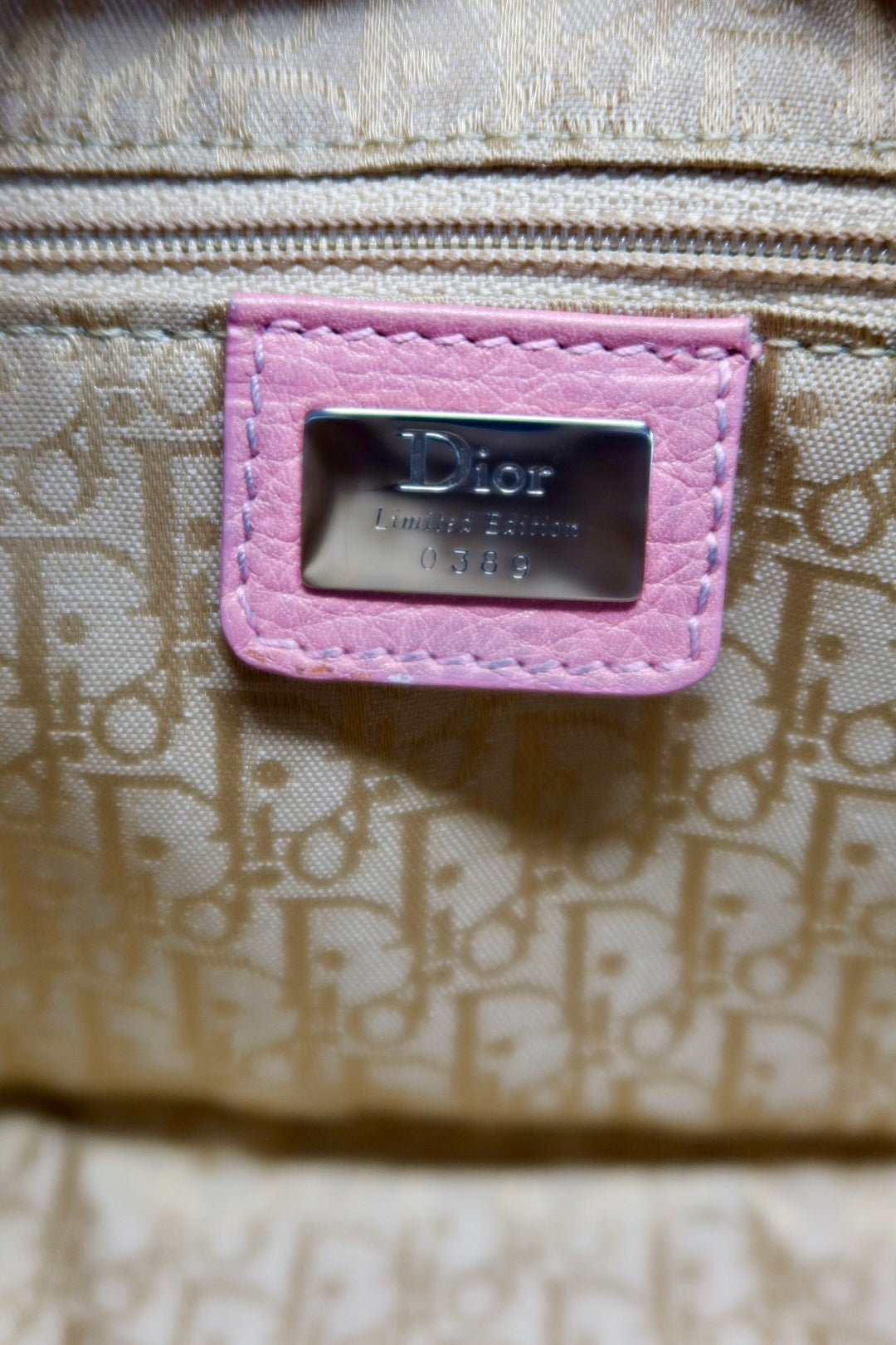 Christian Dior Leather Raffia Straw