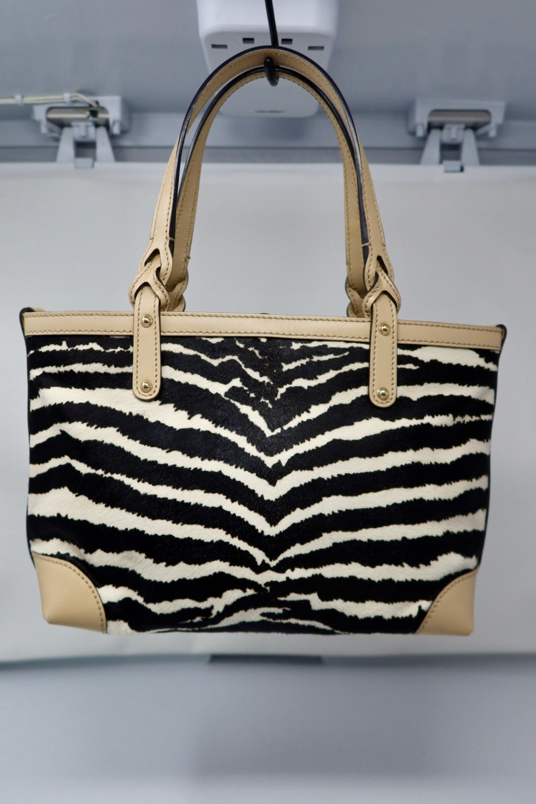 Gucci Calf Leather Tote Bag Zebra Pattern