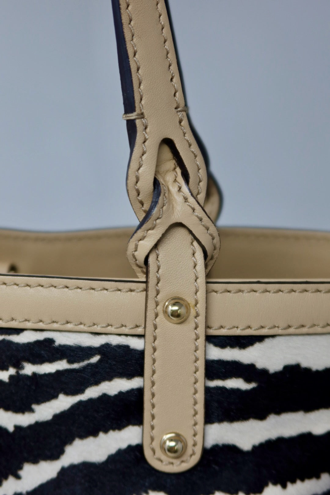 Gucci Calf Leather Tote Bag Zebra Pattern