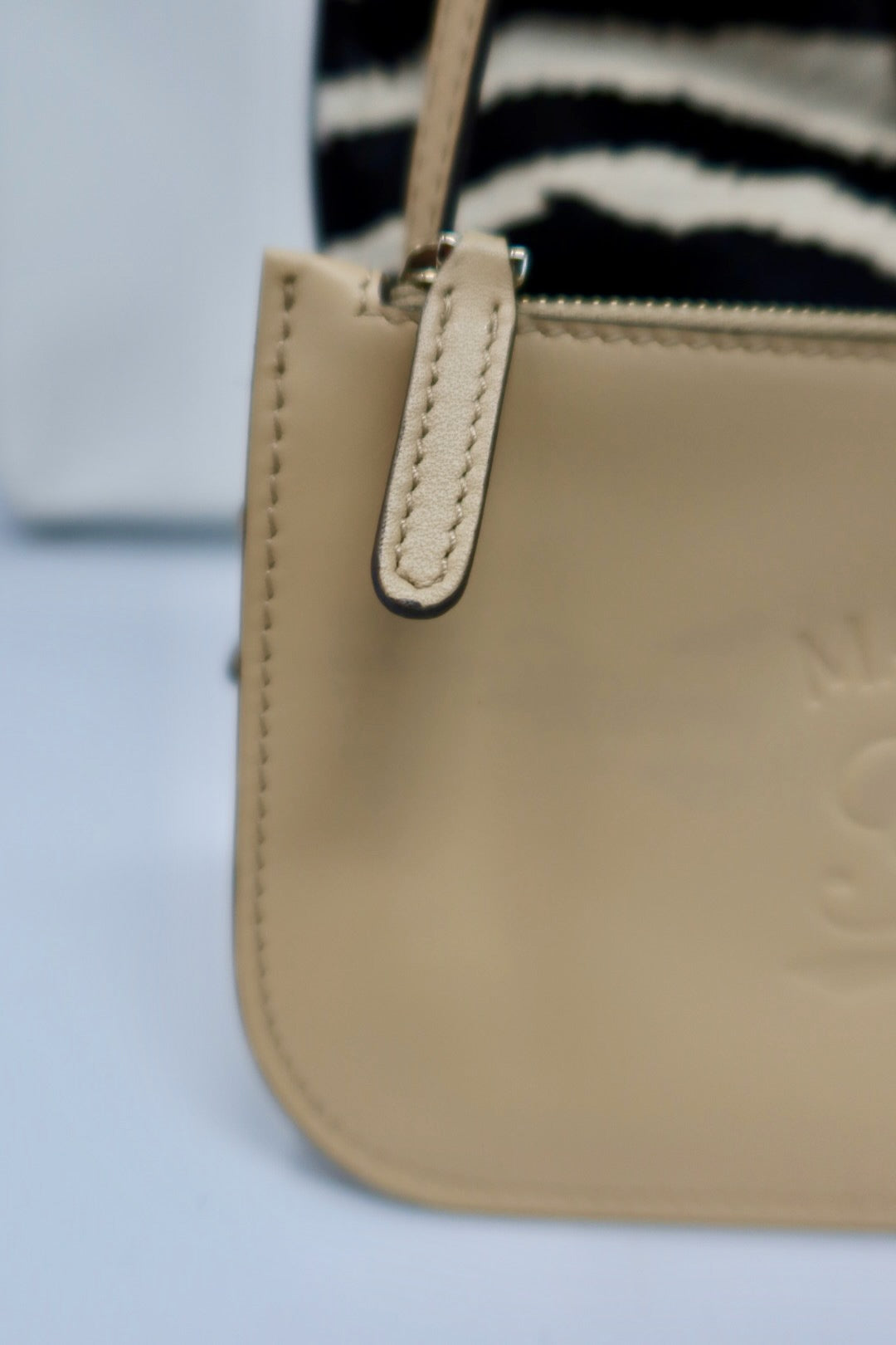 Gucci Calf Leather Tote Bag Zebra Pattern