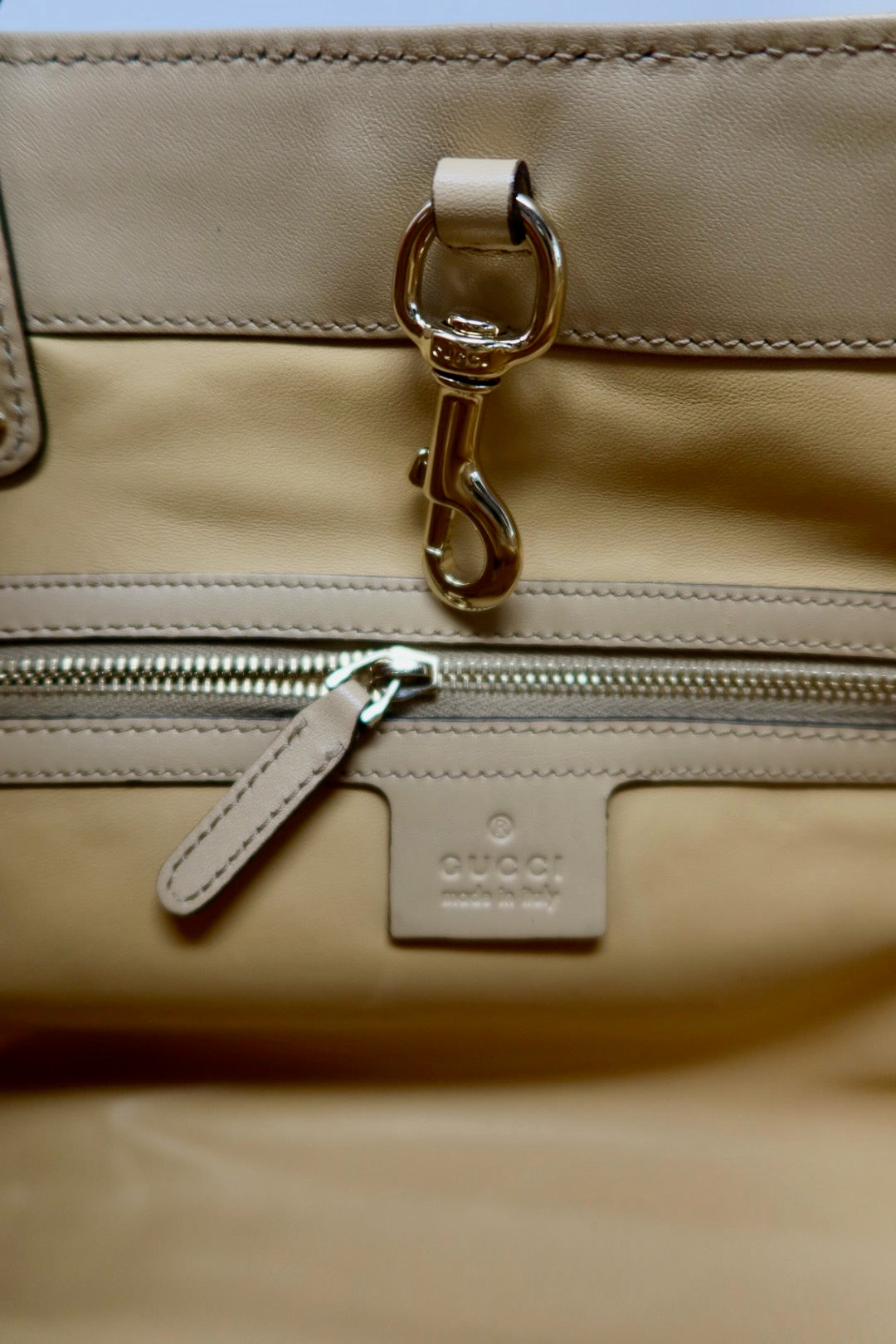 Gucci Calf Leather Tote Bag Zebra Pattern