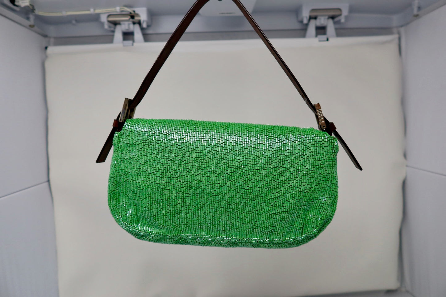Fendi Beaded Baguette Green (comes with original duster and extra beads)