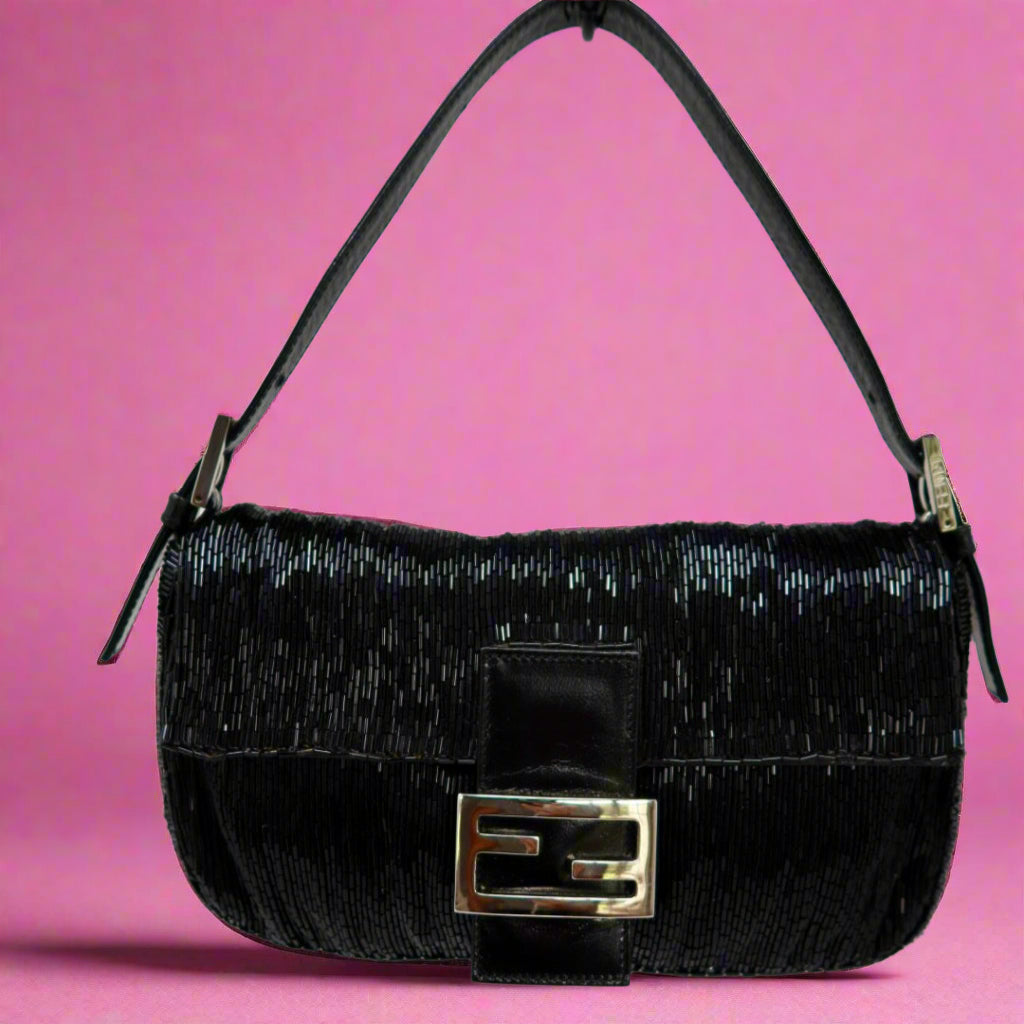 Fendi Baguette Black Beaded