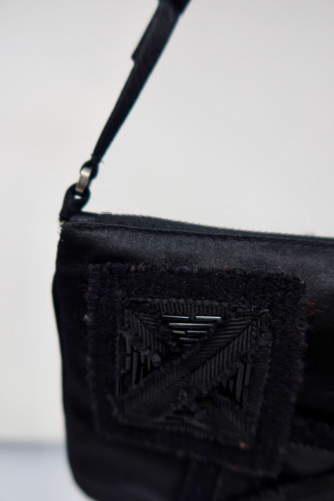 Prada Black pochette with outside stitching