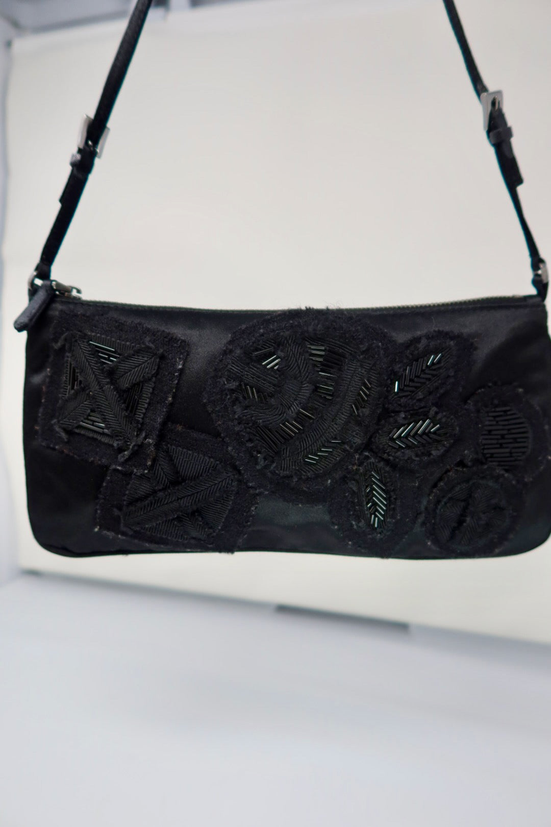Prada Black pochette with outside stitching