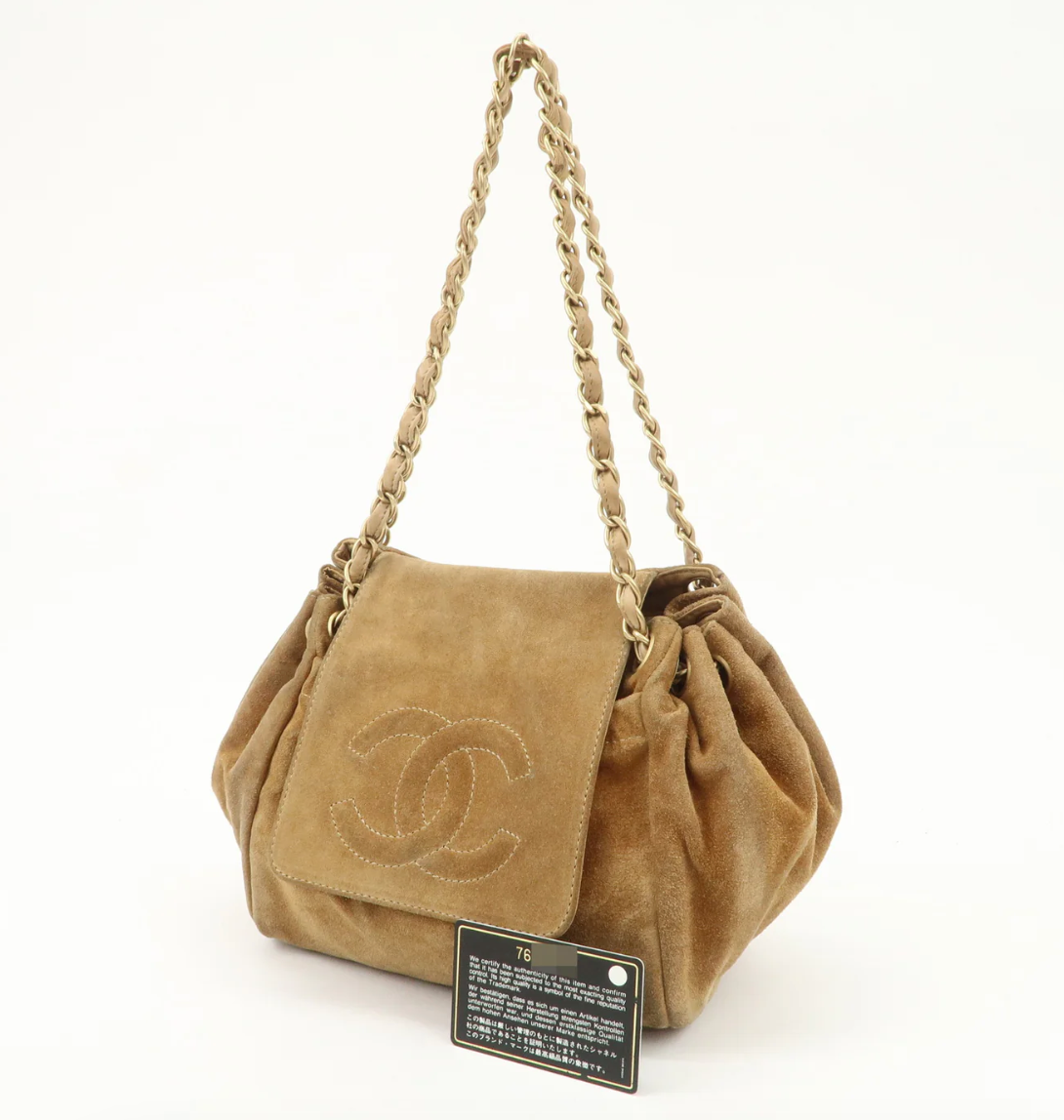 Chanel Mark Suede Chain Shoulder Bag (comes with original authentication card)