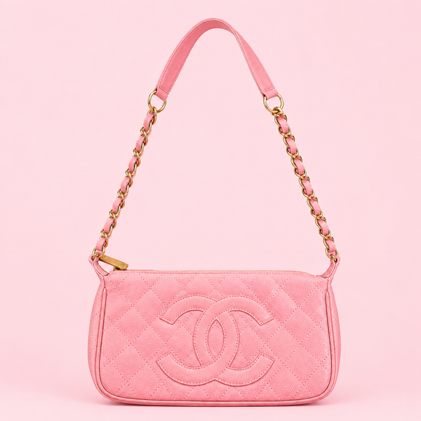 Chanel Pink Caviar CC Shoulder Bag