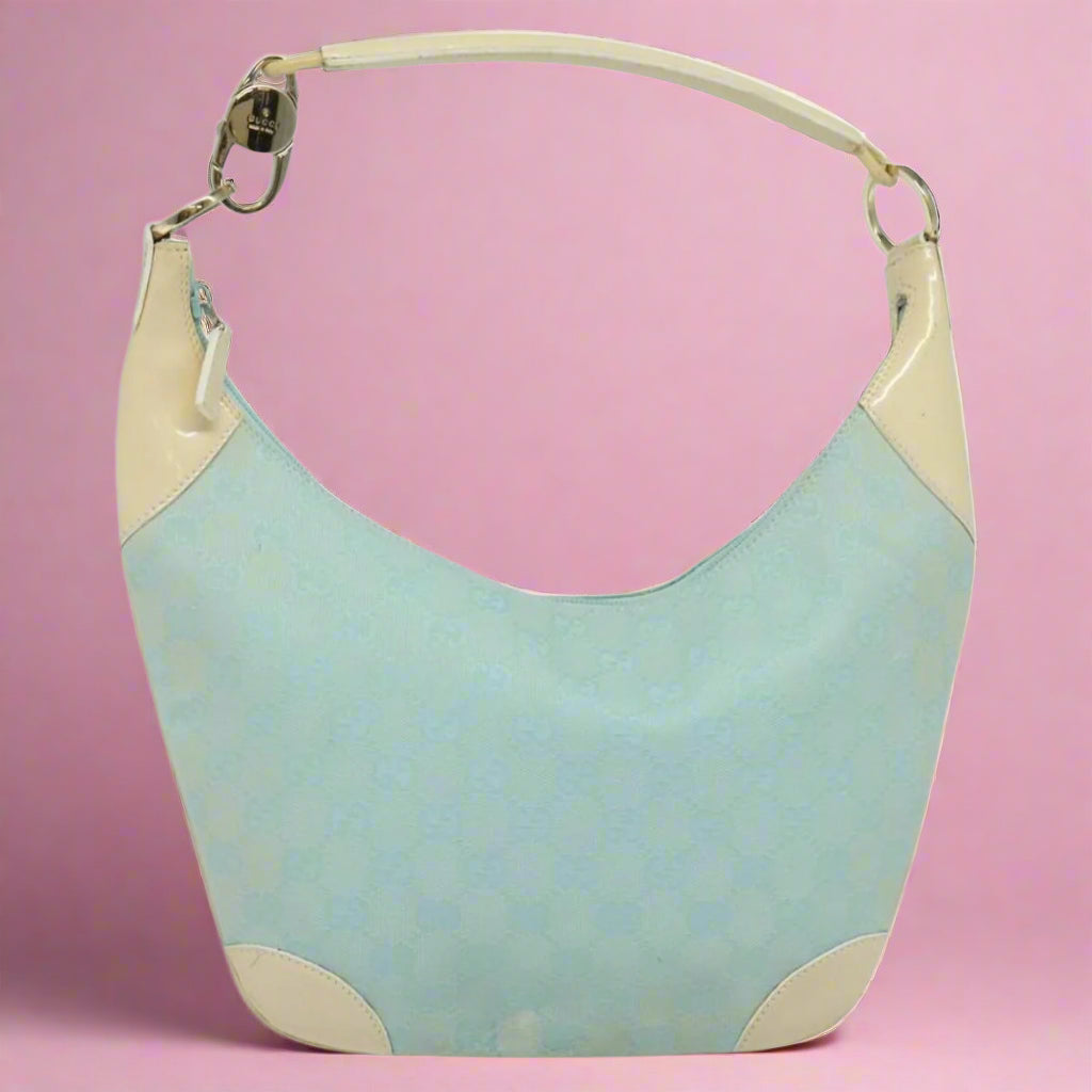Gucci GG Canvas Hand Bag Baby Blue