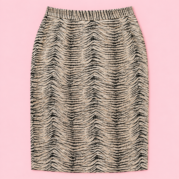 Vintage Zebra Print Pencil Skirt