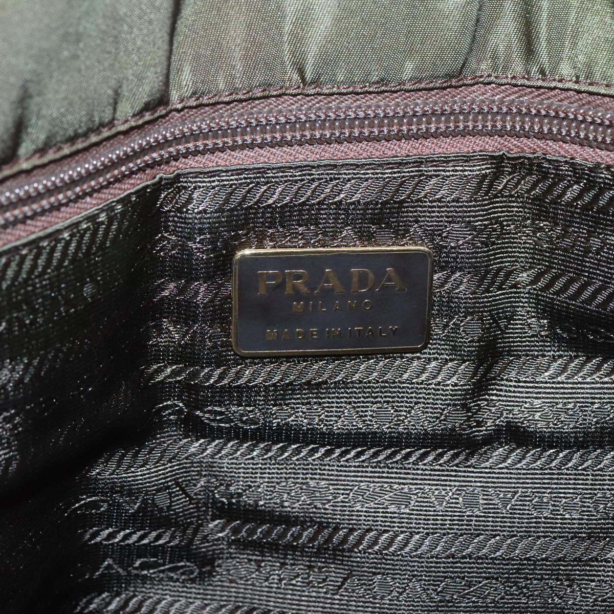 PRADA Chain Shoulder Bag Leather Brown