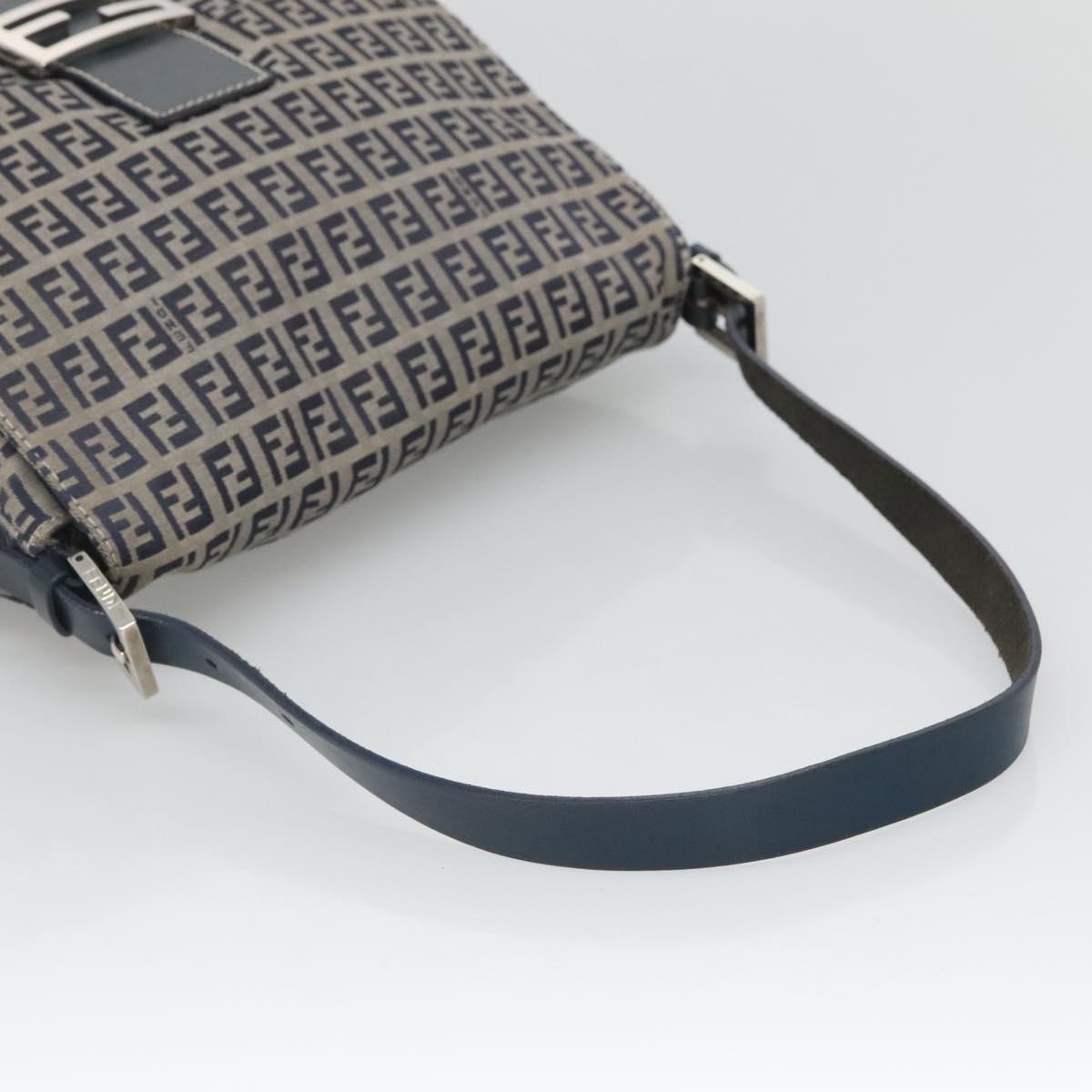 Fendi Zucchino Canvas Mamma Baguette Shoulder Bag Navy