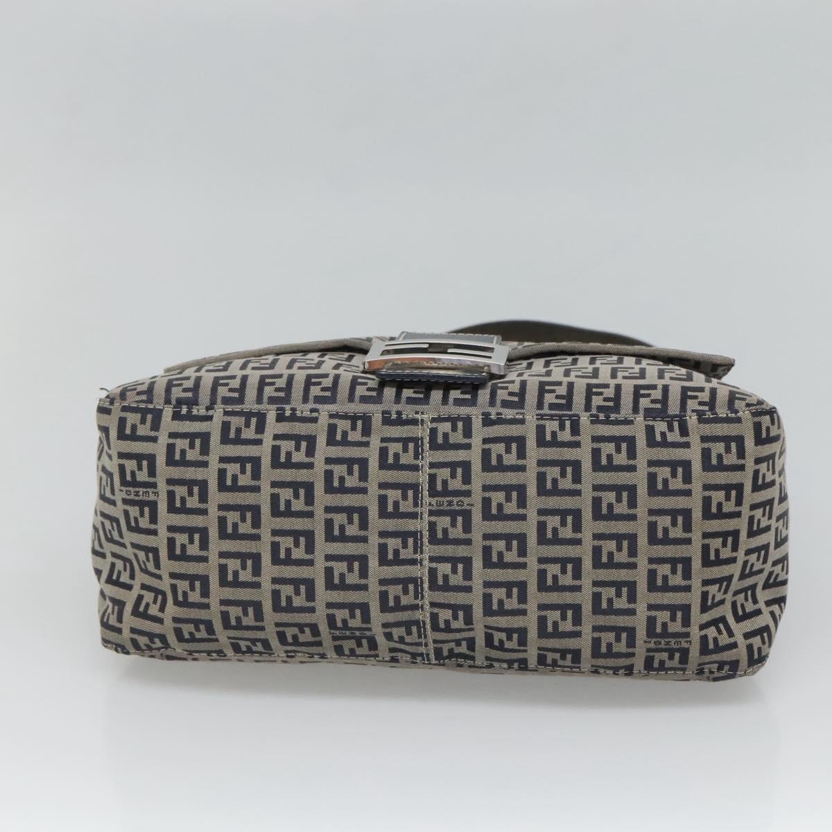 Fendi Zucchino Canvas Mamma Baguette Shoulder Bag Navy