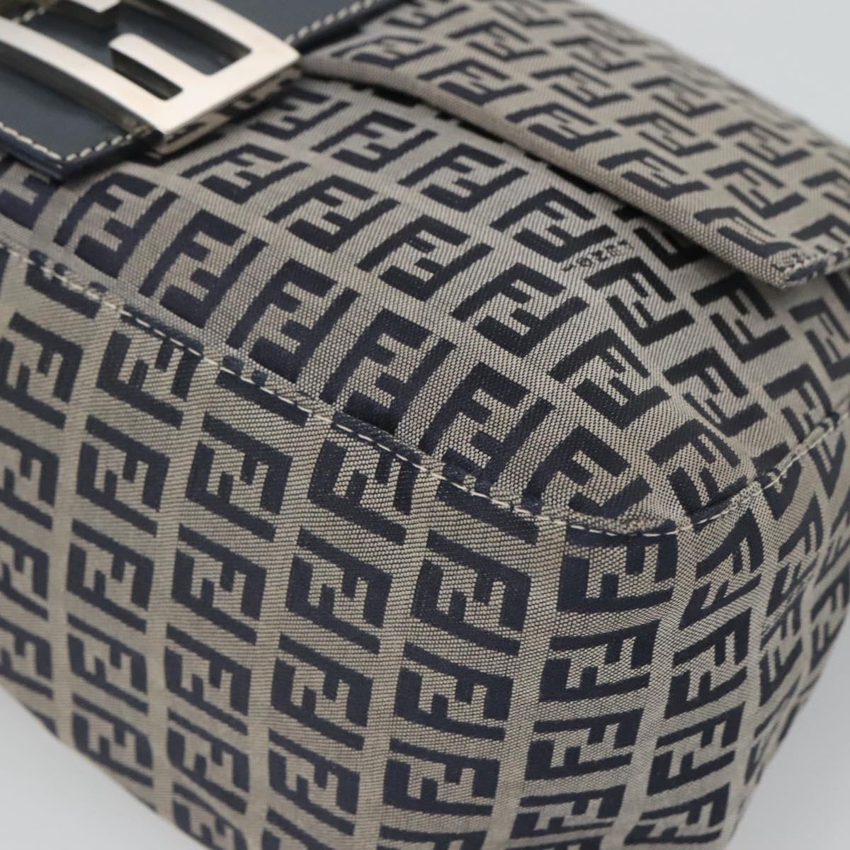 Fendi Zucchino Canvas Mamma Baguette Shoulder Bag Navy