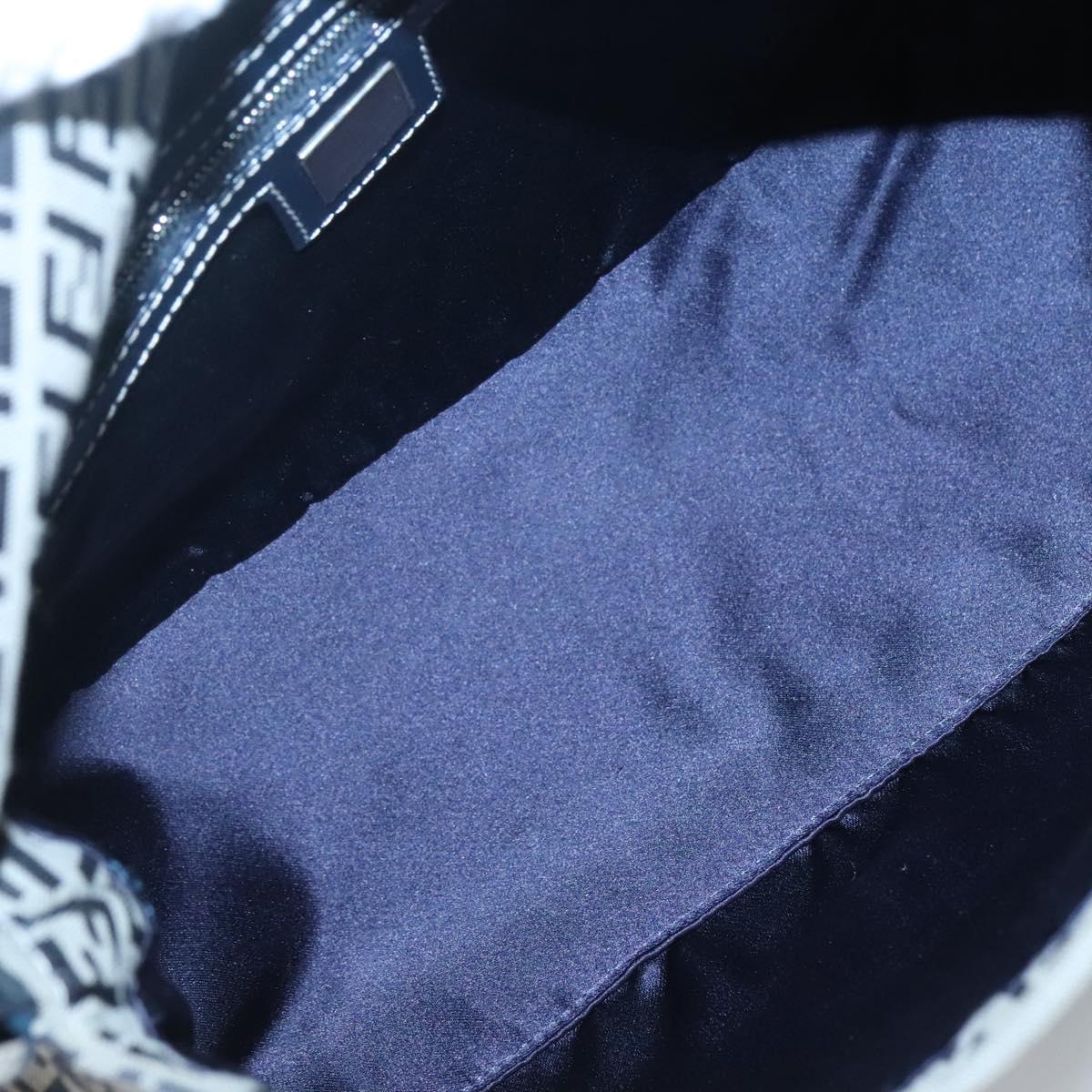 Fendi Zucchino Canvas Mamma Baguette Shoulder Bag Navy