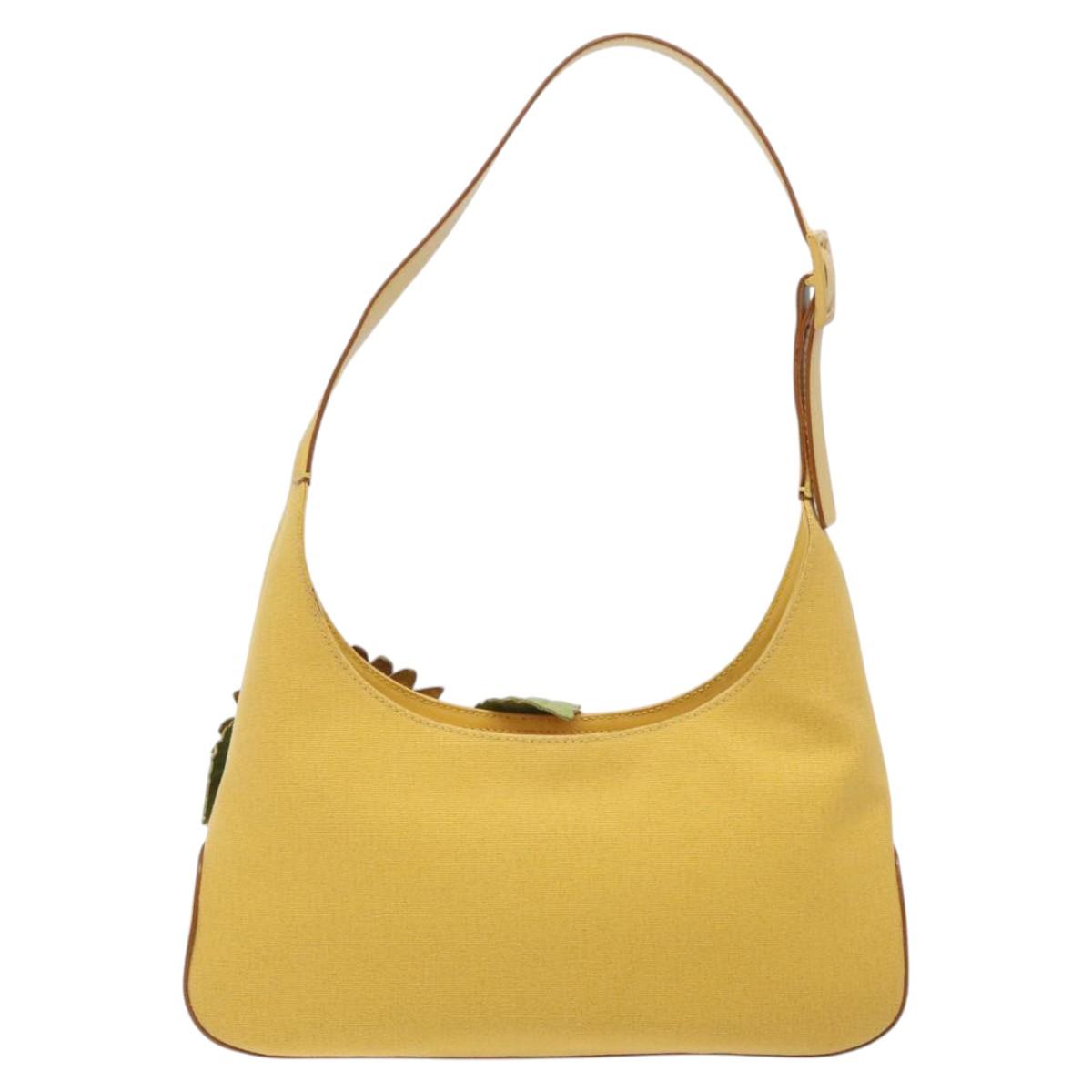 Salvatore Ferragamo Shoulder Bag Canvas Yellow